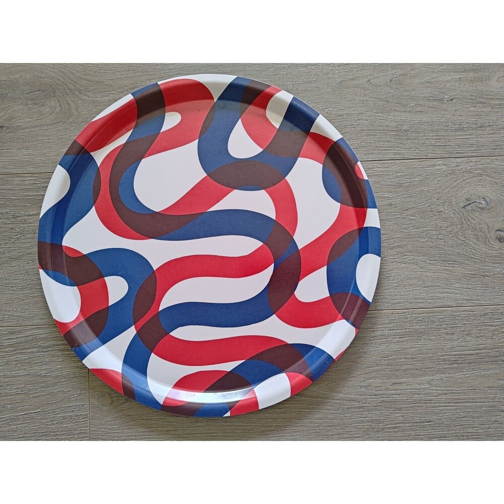 Vintage Large Food Serving Tray 17” Round Platter Home Decor